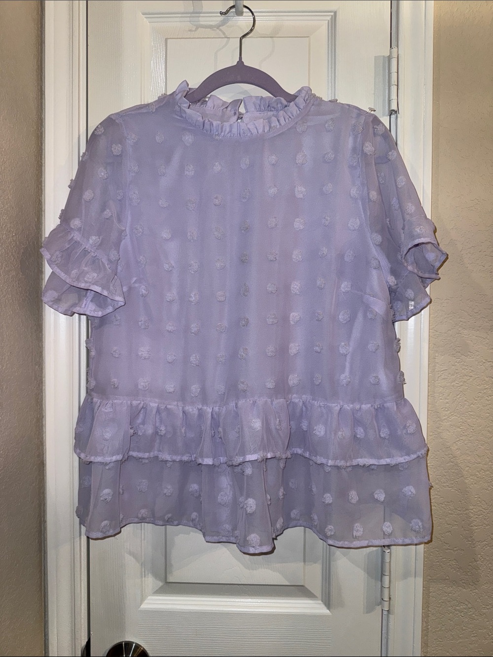 ANDREE BY UNIT Light Lavender Ruffle Tiered Blouse
